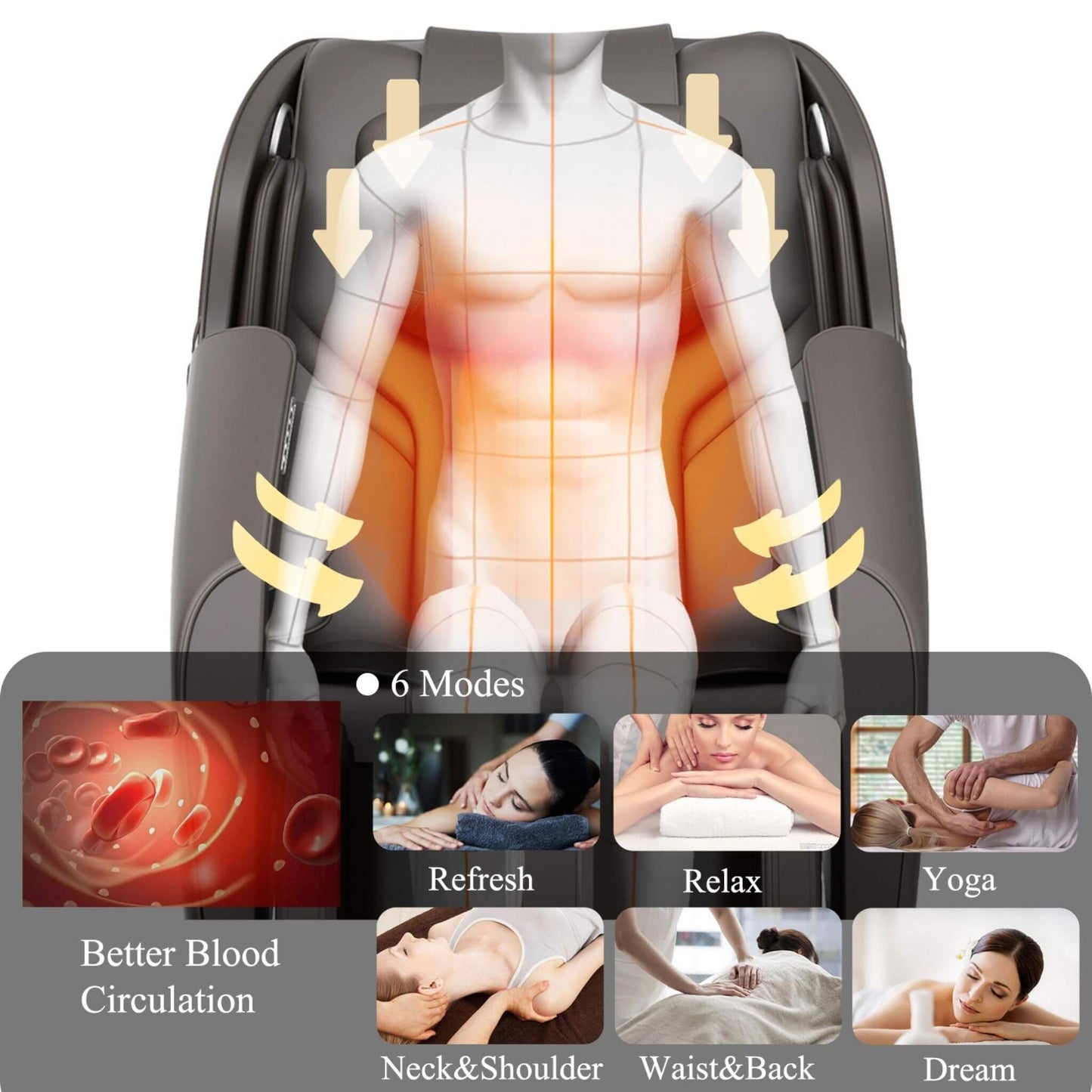 Bosscare Full-Body Zero-Gravity Leather Massage Chair With Zero Gravity And Bluetooth