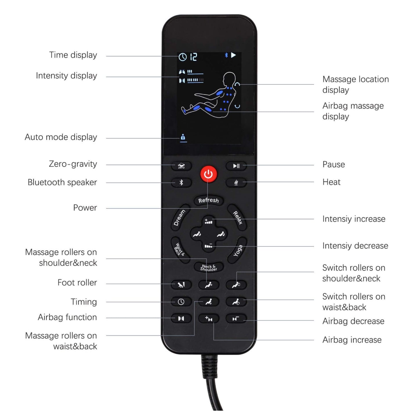 Bosscare Full-Body Zero-Gravity Leather Massage Chair With Zero Gravity And Bluetooth